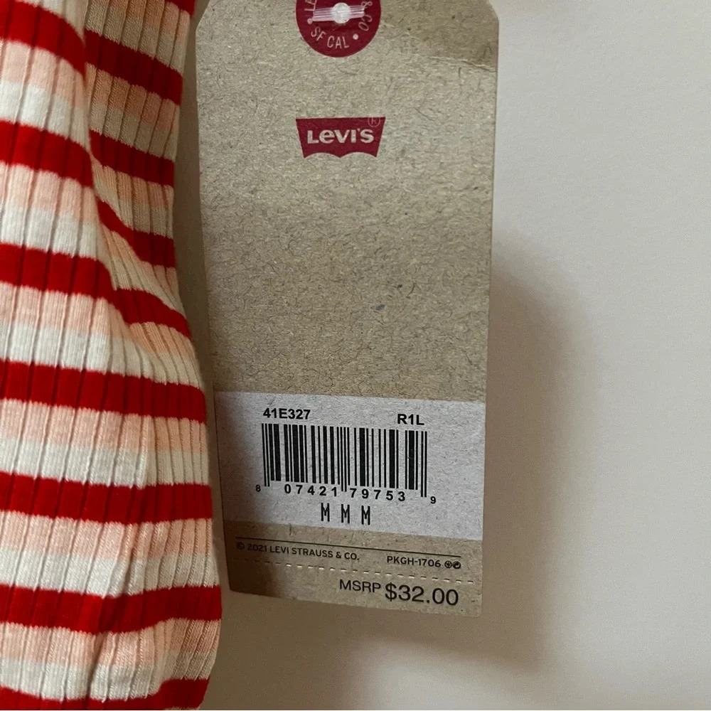Levi’s Striped Short Sleeve shirt with ruffles-Size Girls M- NWT - Picture 4 of 9